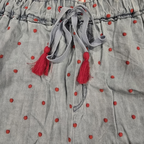 New Matilda Jane Enchanted Garden Cameron Chambray Dobby Tassle Tie Shorts Small - Picture 4 of 12